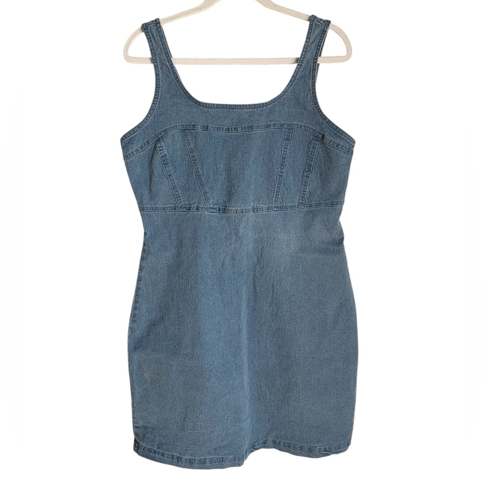 Derek Heart Blue Denim Mini Dress Summer Casual  Elegant Size XL
